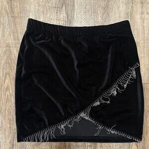 SHEIN SXY Black Skirt with Fringe in Size Medium